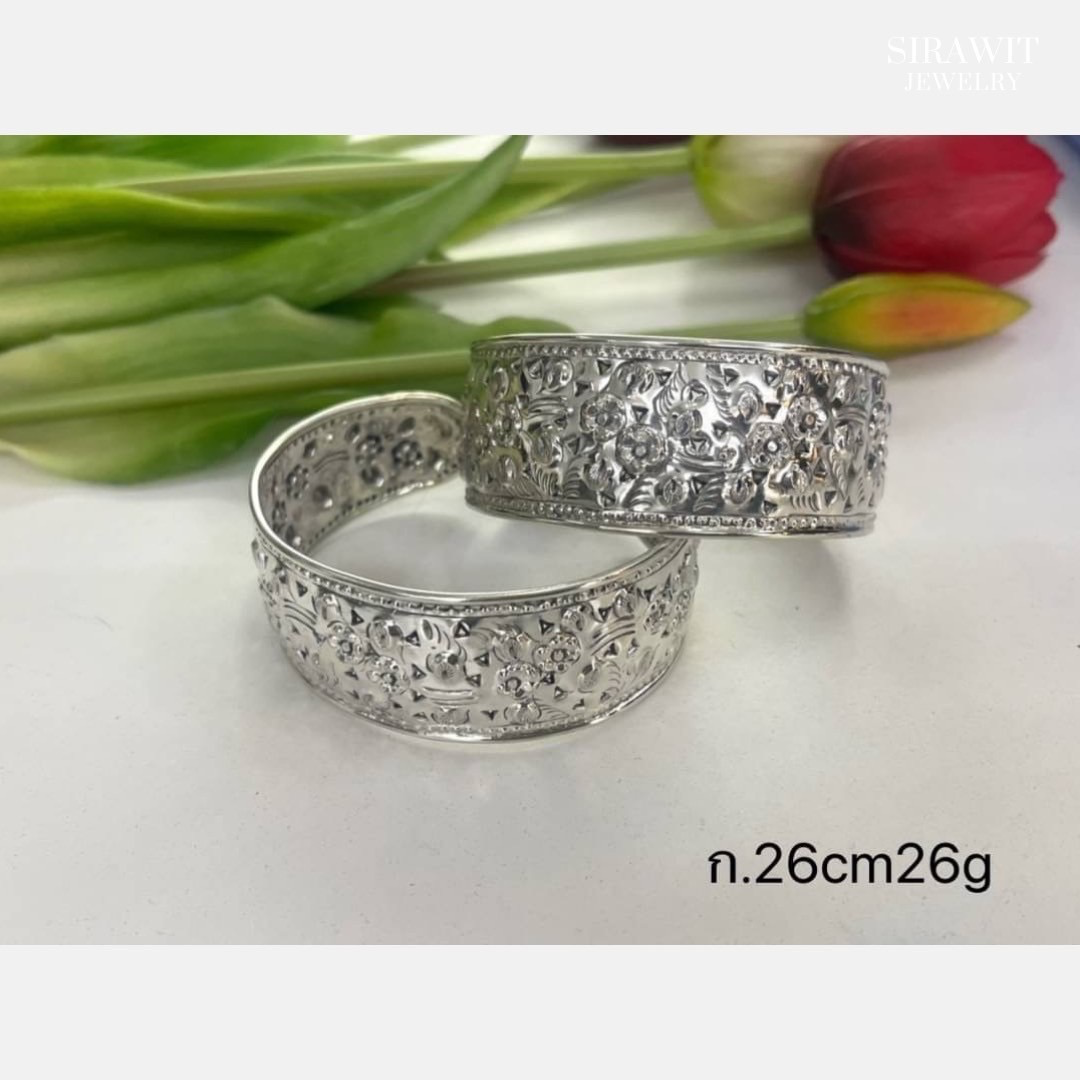 กำไลข้อมือเงินแท้