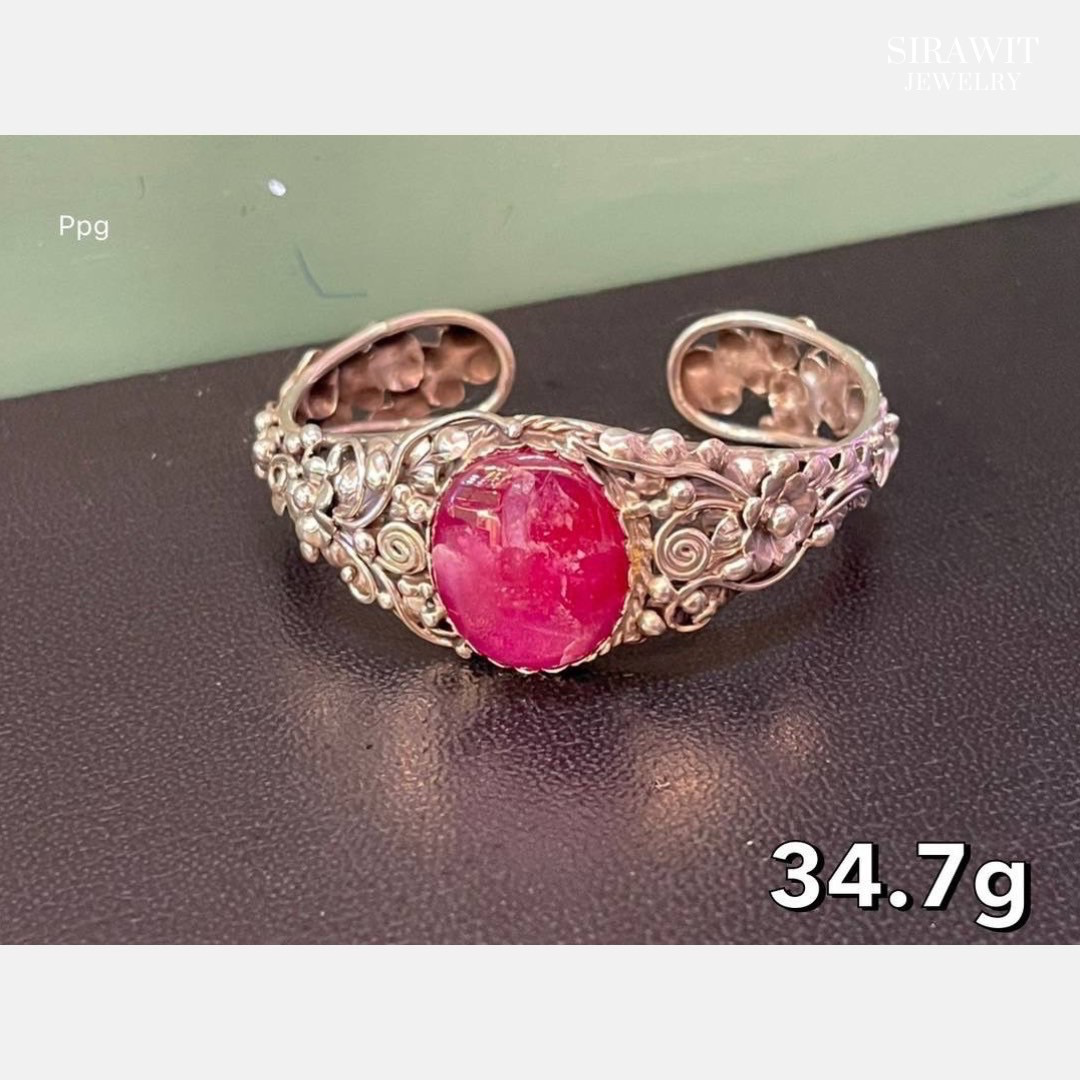 กำไลข้อมือพลอยเงินแท้