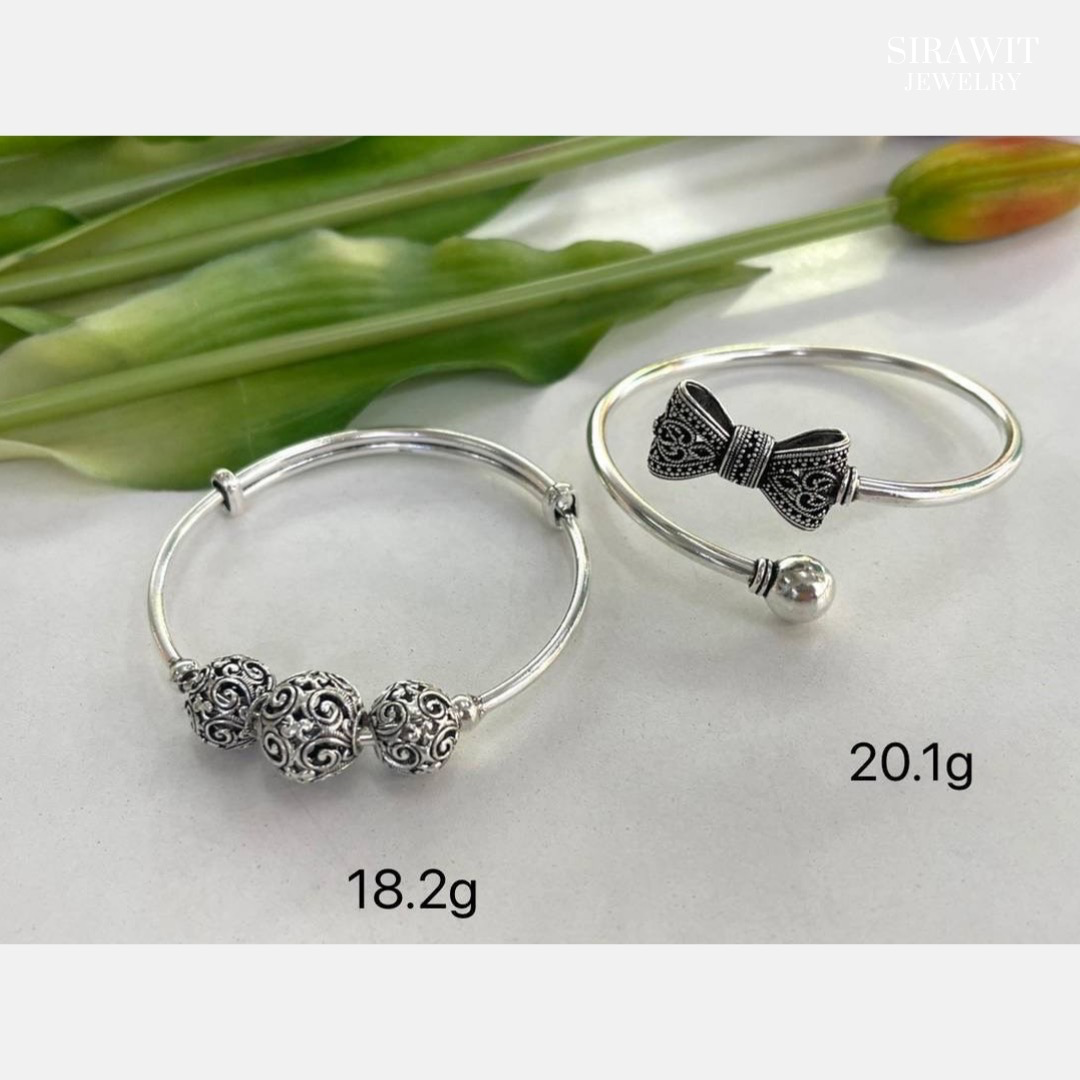 กำไลข้อมือเงินแท้