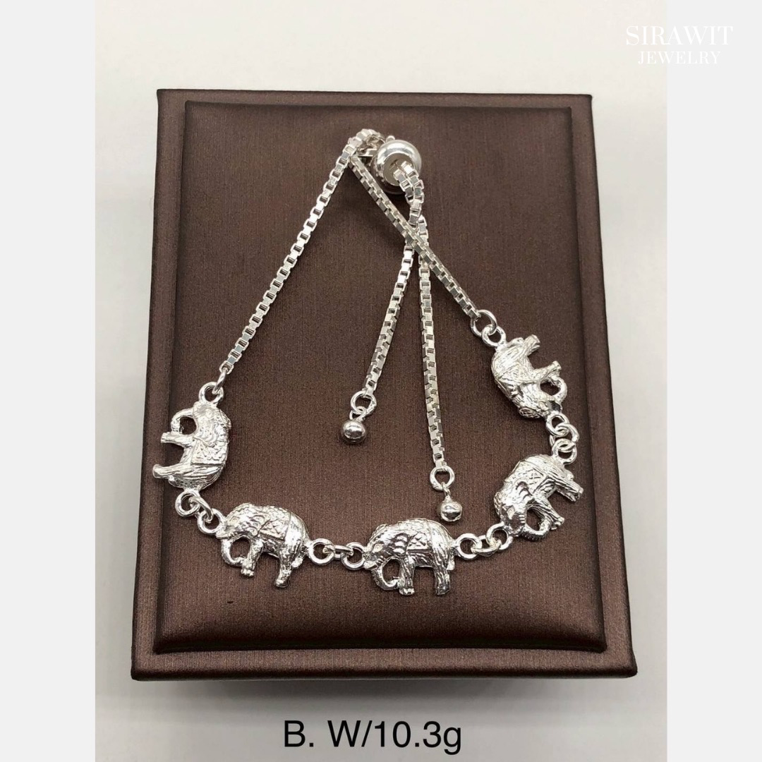 สร้อยข้อมือช้างเงินแท้