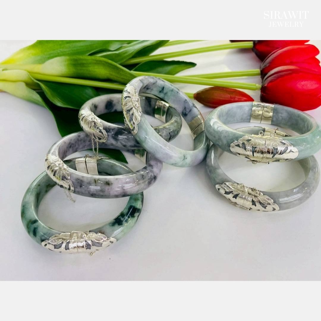 กำไลหยกเงินแท้