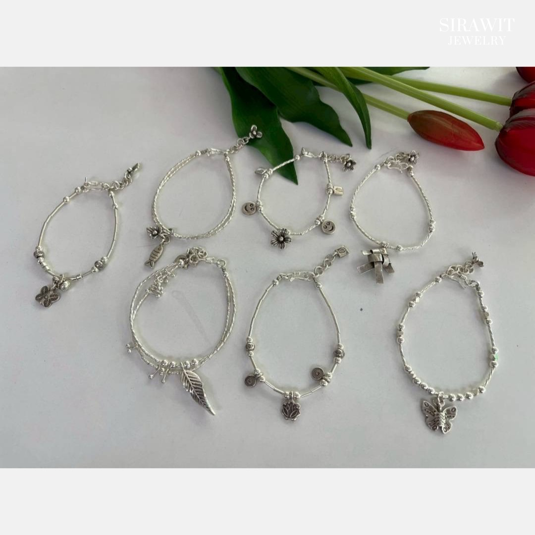 สรัอยข้อมือเงินแท้